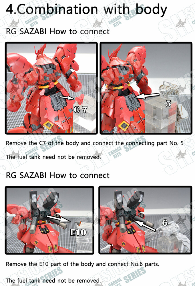 RG MSN-04 Sazabi Dual Gatling Gun plus Metal Chains (Resin Kit)