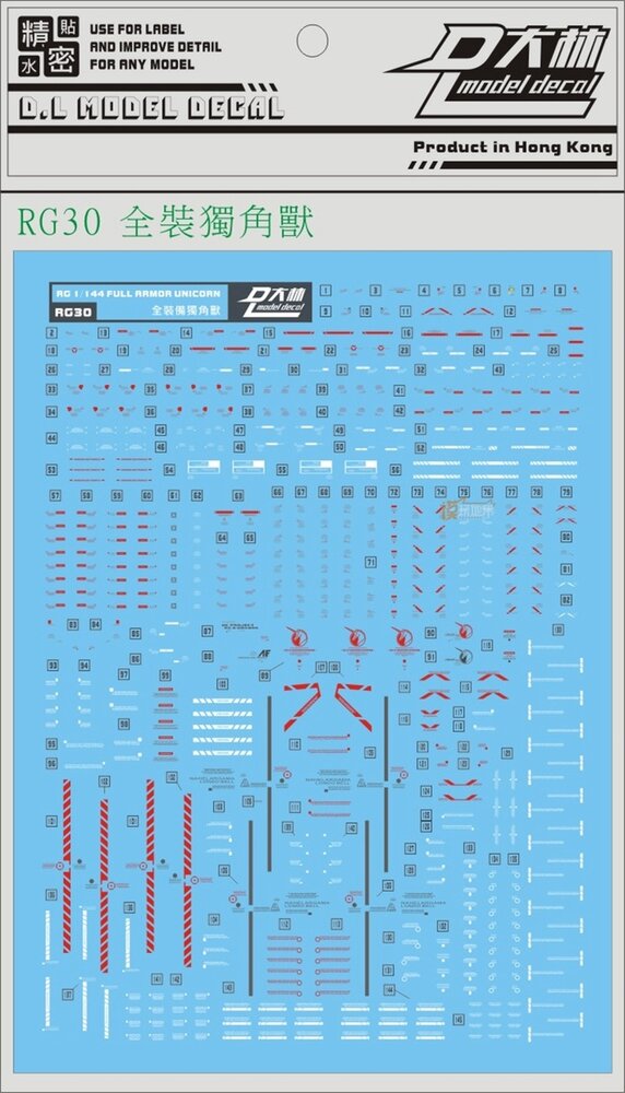 JAO Parts, RG Full Armor Unicorn Metal Set Red/Gold 12 Options + decals