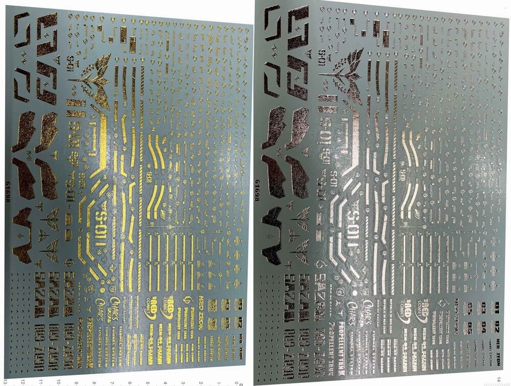 Decal 61698 MG MSN-04 Sazabi Silver or Gold