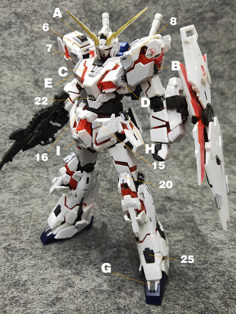 Anubis GP013 RG Unicorn RX-0 Origin Detail Set
