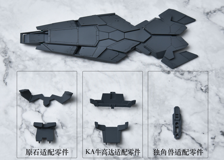 AnchoreT YujiaoLand MG Sinanju Stein, Unicorn and NU AADE Shield Dress-up Kit