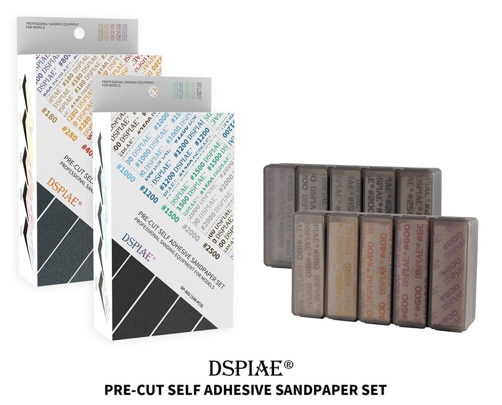 DSPIAE Adhesive Sanding Paper Sets 180-800 / 1000-2500, 100pcs per Set SP