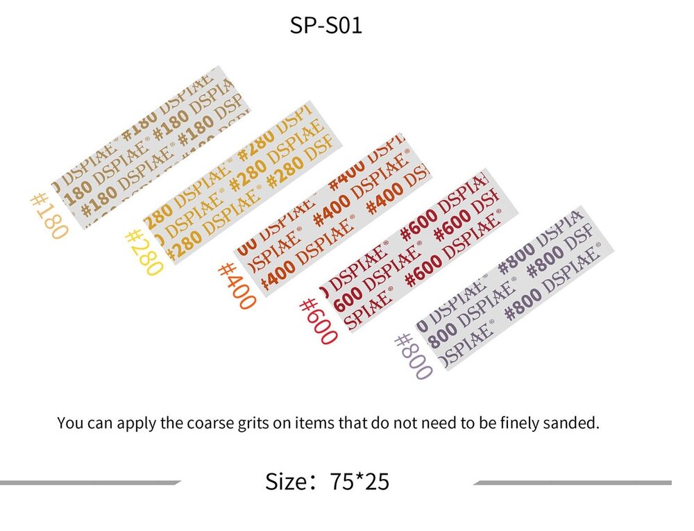 DSPIAE Adhesive Sanding Paper Sets 180-800 / 1000-2500, 100pcs per Set SP