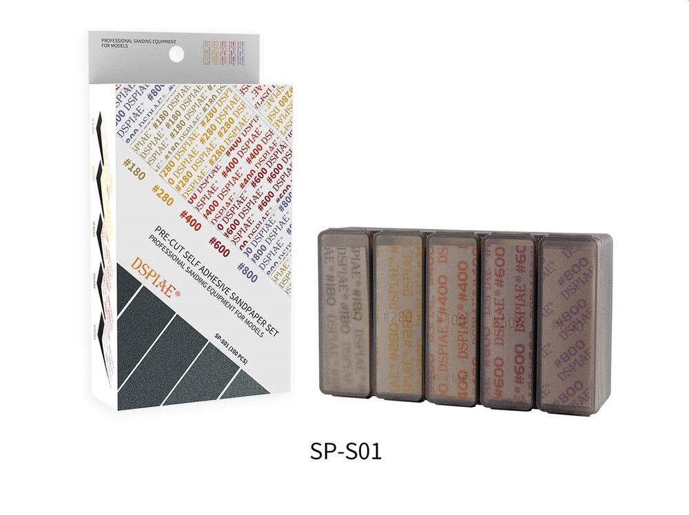 DSPIAE Adhesive Sanding Paper Sets 180-800 / 1000-2500, 100pcs per Set SP
