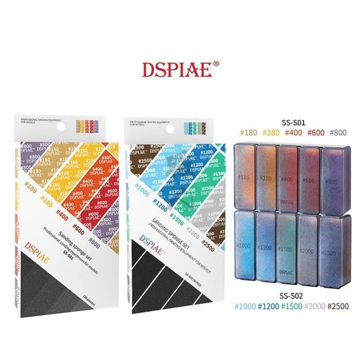 DSPIAE Sanding Sponges Set 180-2500 Grit, 30pcs per Set SS-S01 &amp; SS-S02