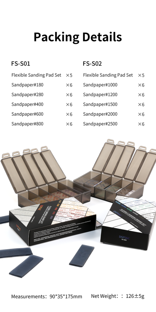 DSPIAE Flexible Sanding Pad Set FS 180-2500 Grit 30pcs per set
