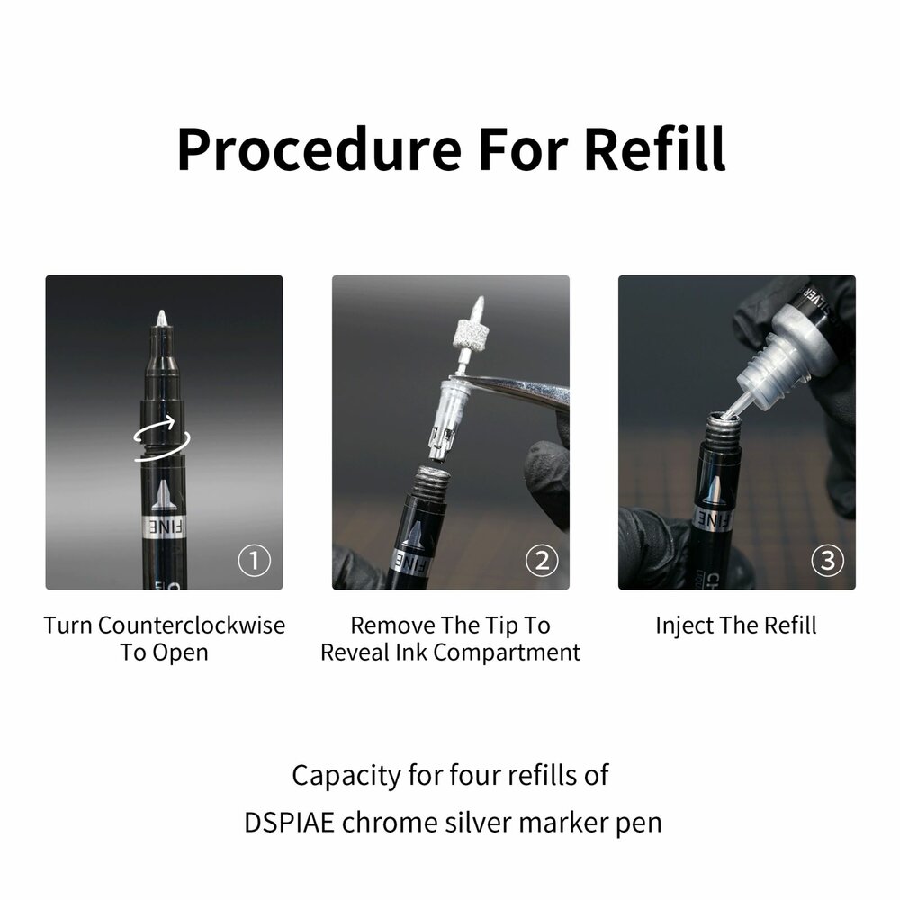 DSPIAE Chrome Silver Refill For Markers CR-10 10ml