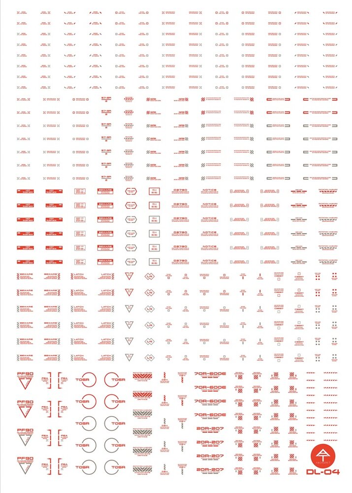 Anchoret YJL General Decal DL-04 Red + Grey