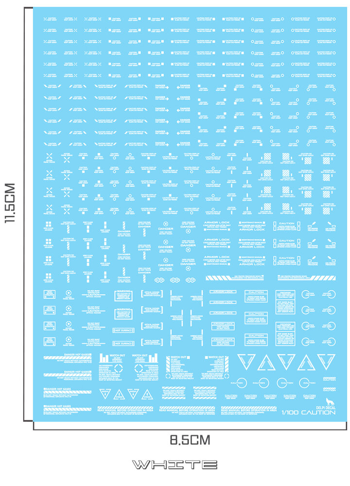 Delpi-Decal 1/100 Caution Signs White