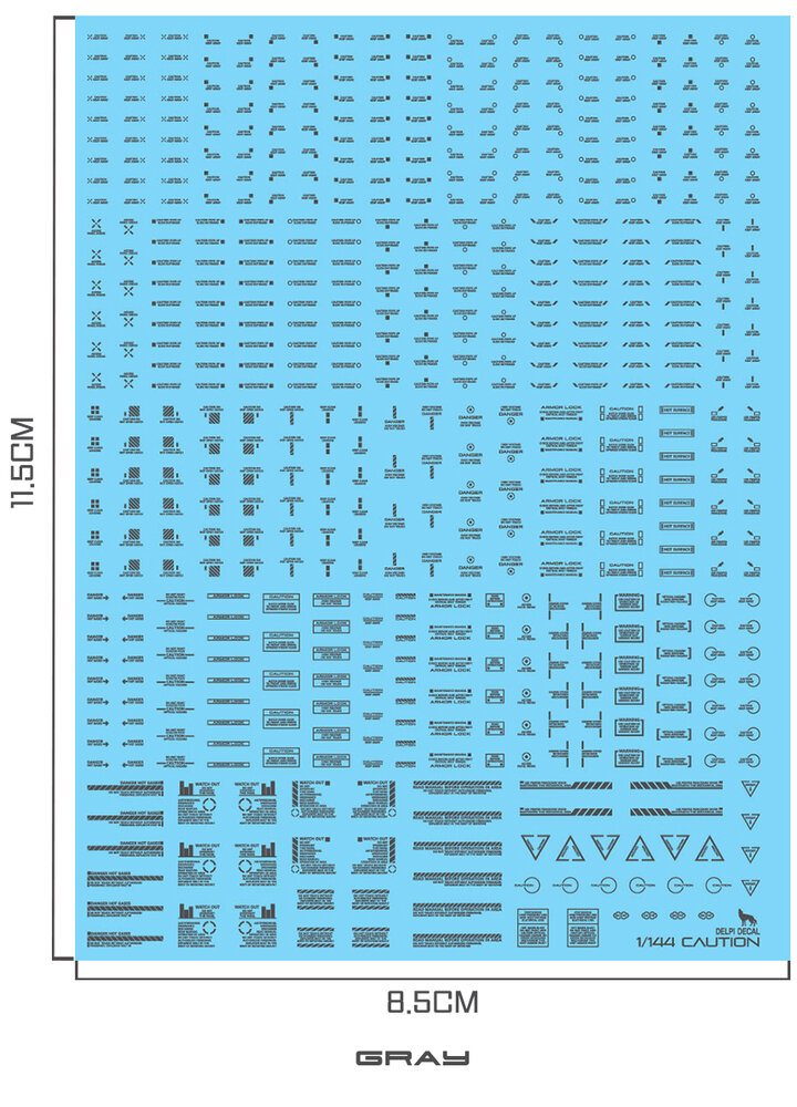 Delpi-Decal 1/144 Caution Signs Grey