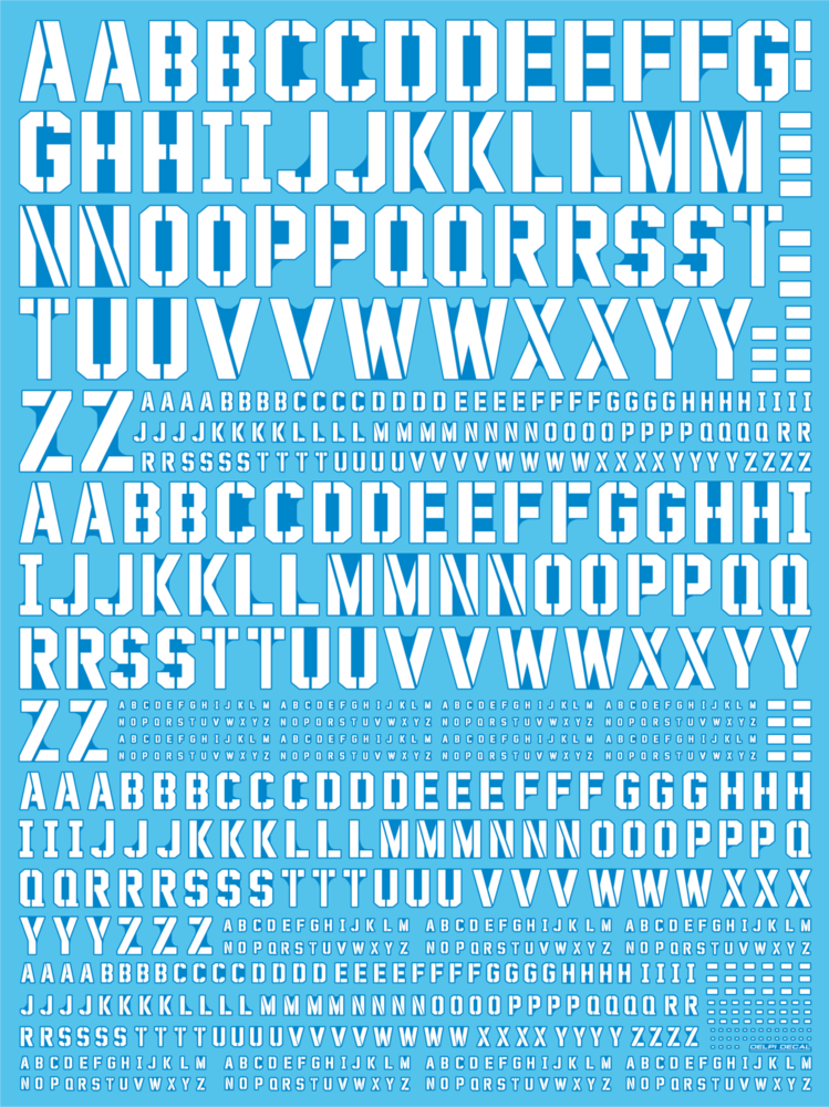 Delpi-Decal Alphabet Universal White