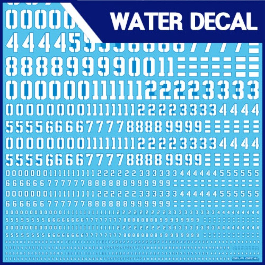 Delpi-Decal Numbers Universal White