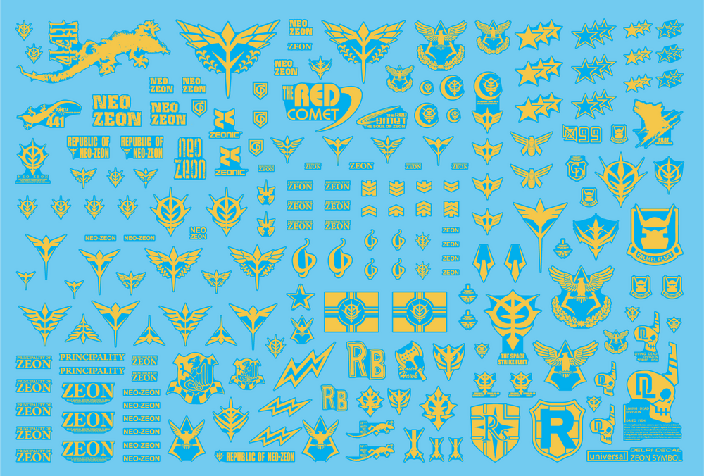 Delpi-Decal Zeon Universal Century Emblems Gold Holo