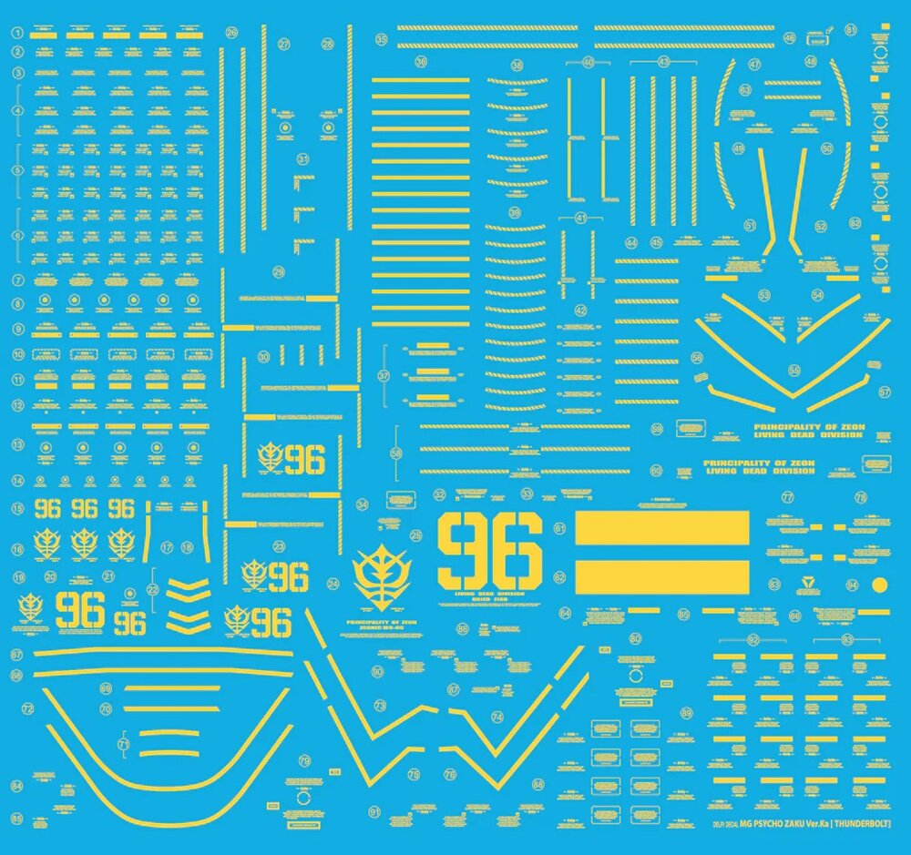 Delpi-Decal MG Psycho Zaku Gold Holo