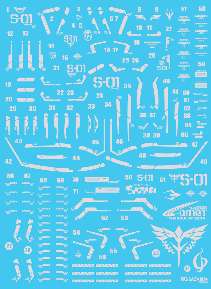 Delpi-Decal RG Sazabi Silver Holo