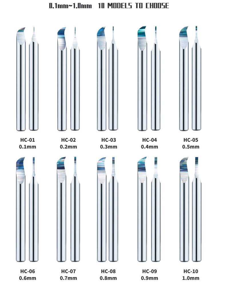 DSPIAE HC Series Tungsten Steel Hook Scribers individual 0.1-3.0