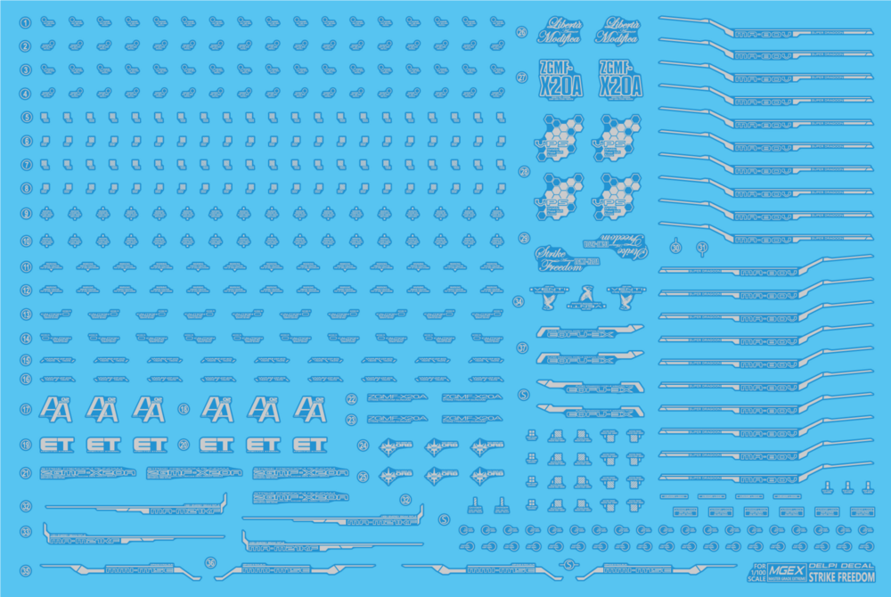 Delpi-Decal MGEX Strike Freedom Silver Holo