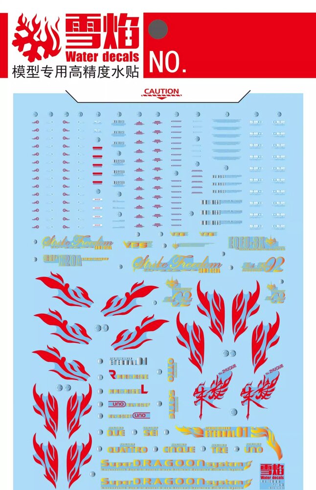 Flaming-Snow MG-83 Strike Freedom Ver. Zhuque Fluorescent Decals