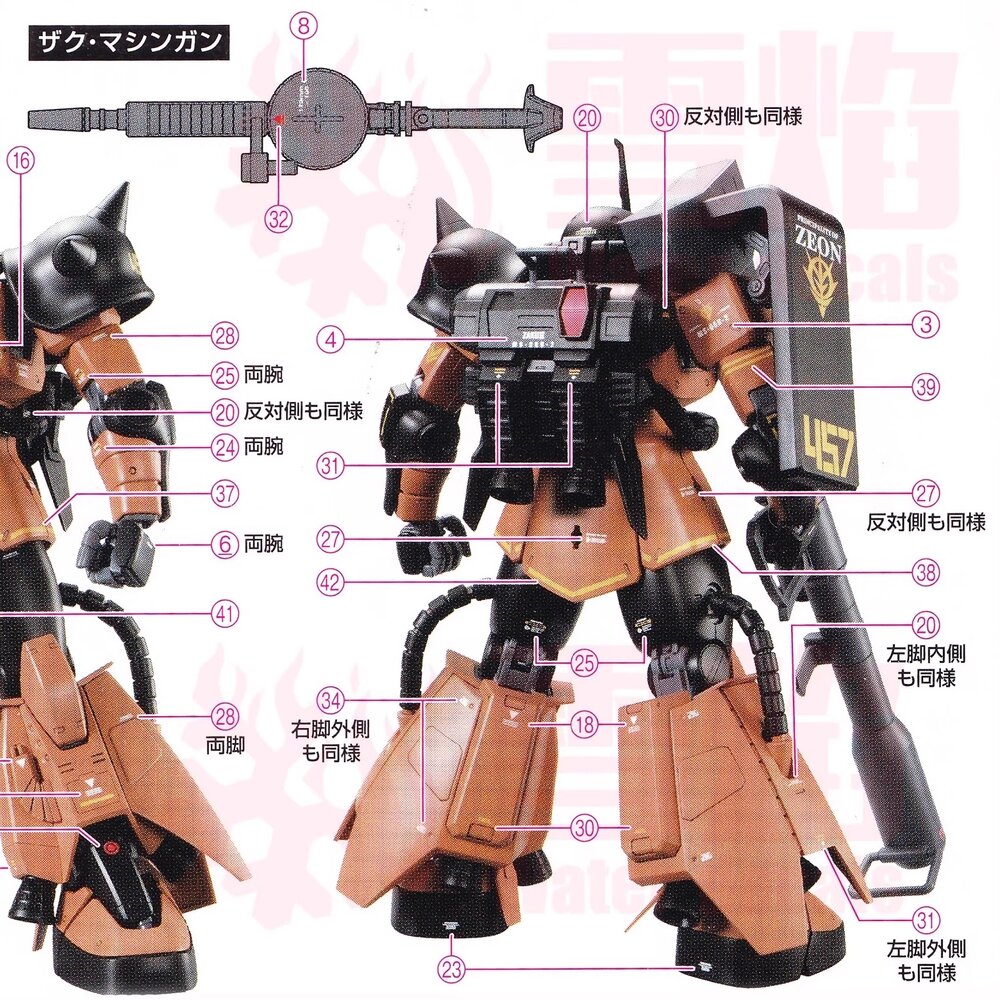 Flaming-Snow MG-177 Gabby Hazard&#039;s Zaku II Fluorescent Decals
