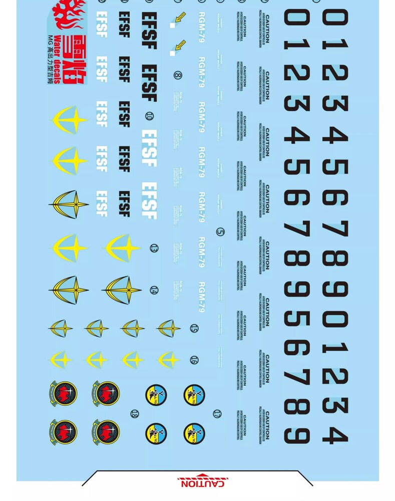 Flaming-Snow MG-154 RGM-79 Powered GM Fluorescent Decals