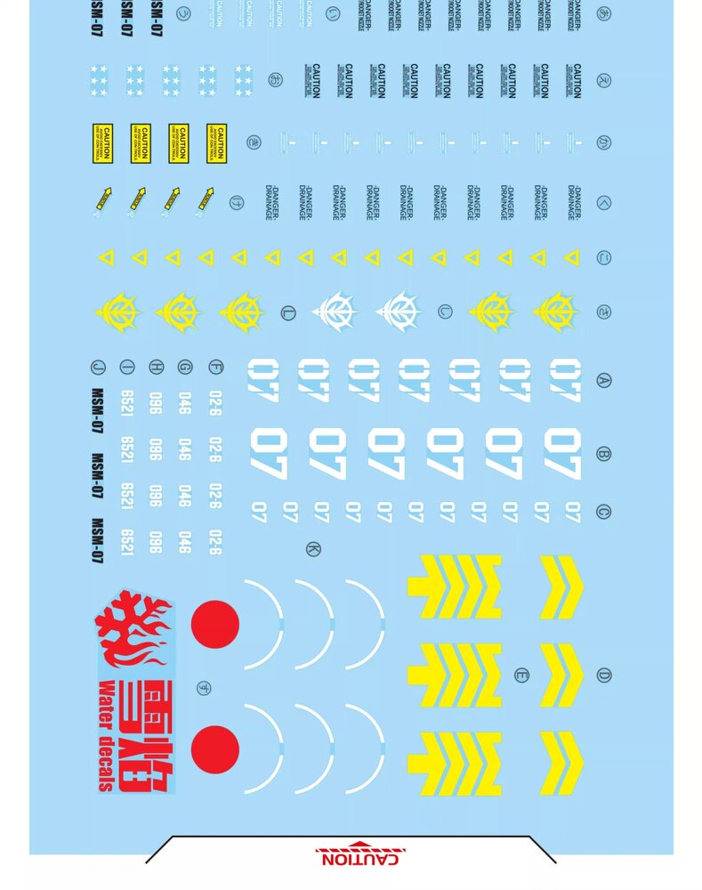 Flaming-Snow MG-156 MSM-07 Z&#039;Gok Fluorescent Decals