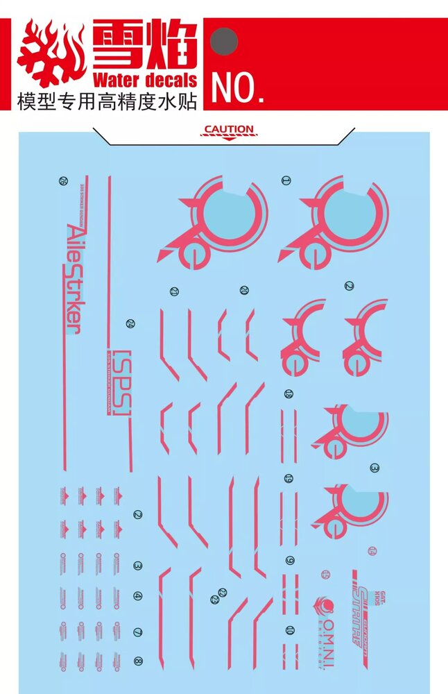 Flaming-Snow MG-120 Aile Strike RM (Recirculation Neon Pink) Fluorescent Decals