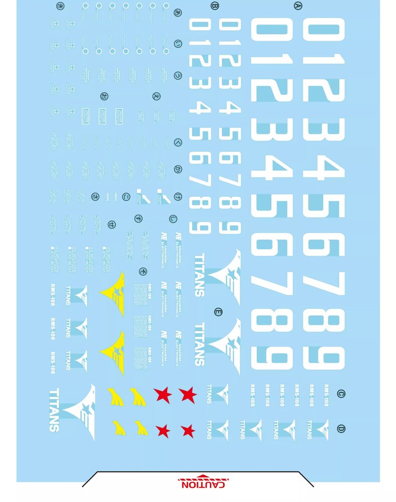 Flaming-Snow MG-143 RMS-08 Marasai Fluorescent Decals