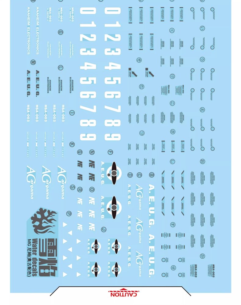 Flaming-Snow MG-158 MSA-003 Nemo Fluorescent Decals