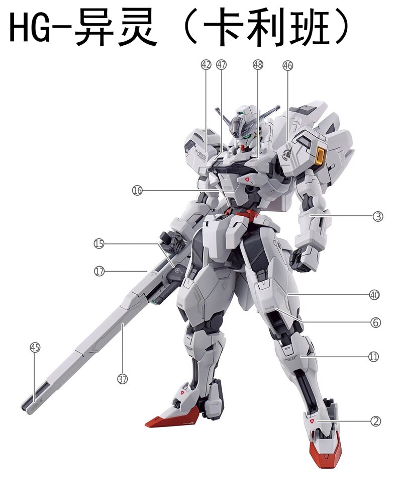 Flaming-Snow HG-77 Gundam Calibarn Fluorescent Decals
