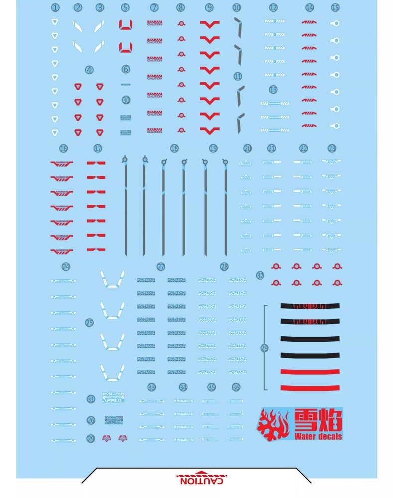 Flaming-Snow HG-53 Gundam Aerial Fluorescent Decals