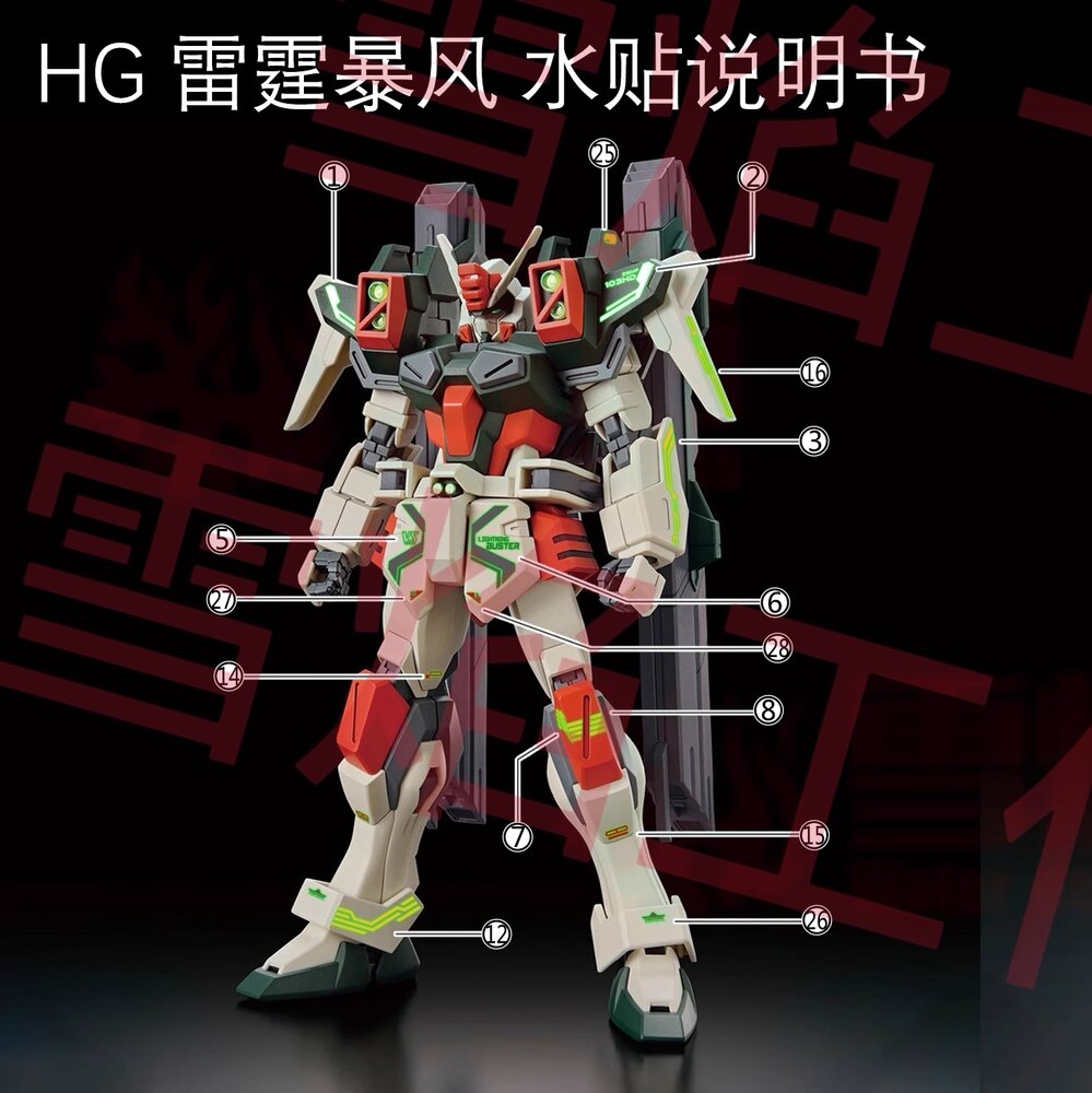 Flaming-Snow HGCE-100 Lightning Buster Fluorescent Decals