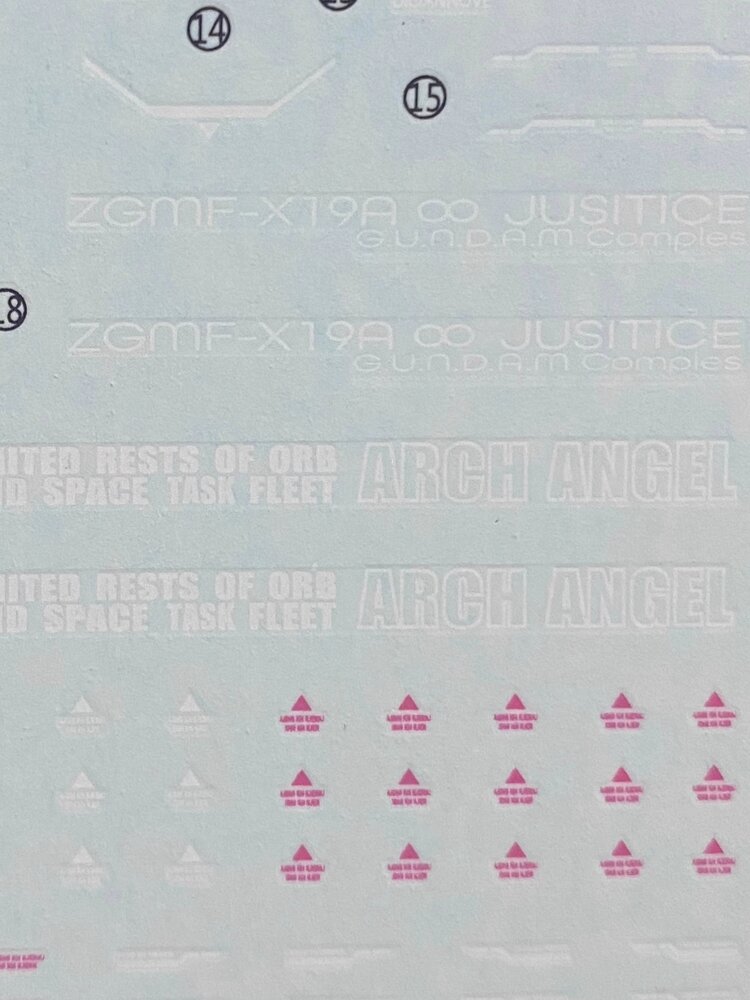 Flaming-Snow HG-29 Infinite Justice Gundam Fluorescent Decals
