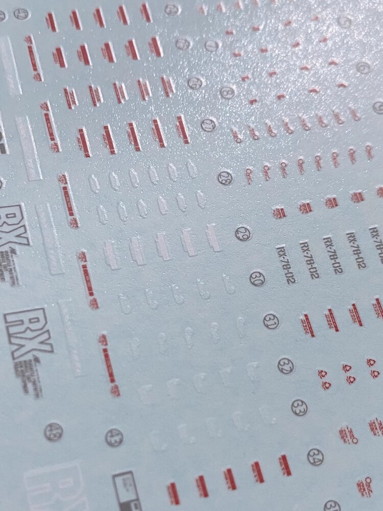 Flaming-Snow HG-36 RX-78-2 Rollout Color Fluorescent Decals