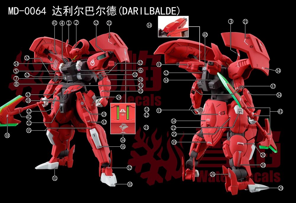 Flaming-Snow HG-65 Darilbalde Fluorescent Decals