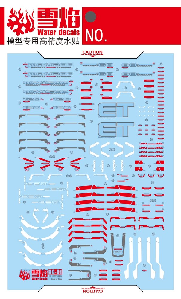 Flaming-Snow HG-01/RG Meteor Unit Fluorescent Decals