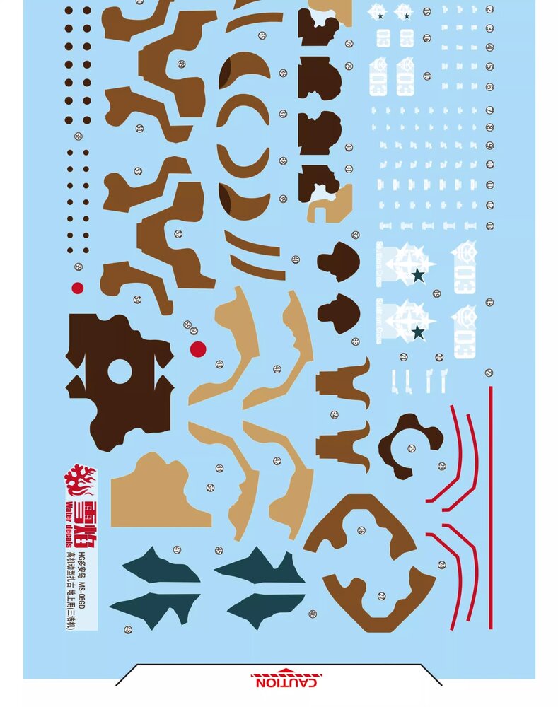 Flaming-Snow HG-94 MS-06GD Sangho Zaku High Mobility Surface Fluorescent Decals