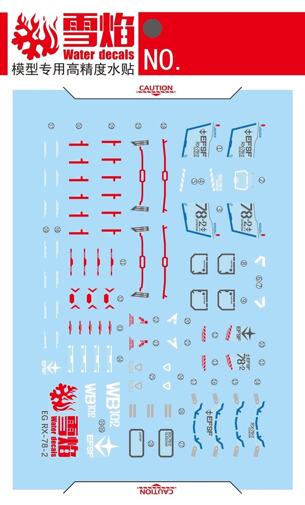 Flaming-Snow EG-06 RX-78-2 Gundam Fluorescent Decals