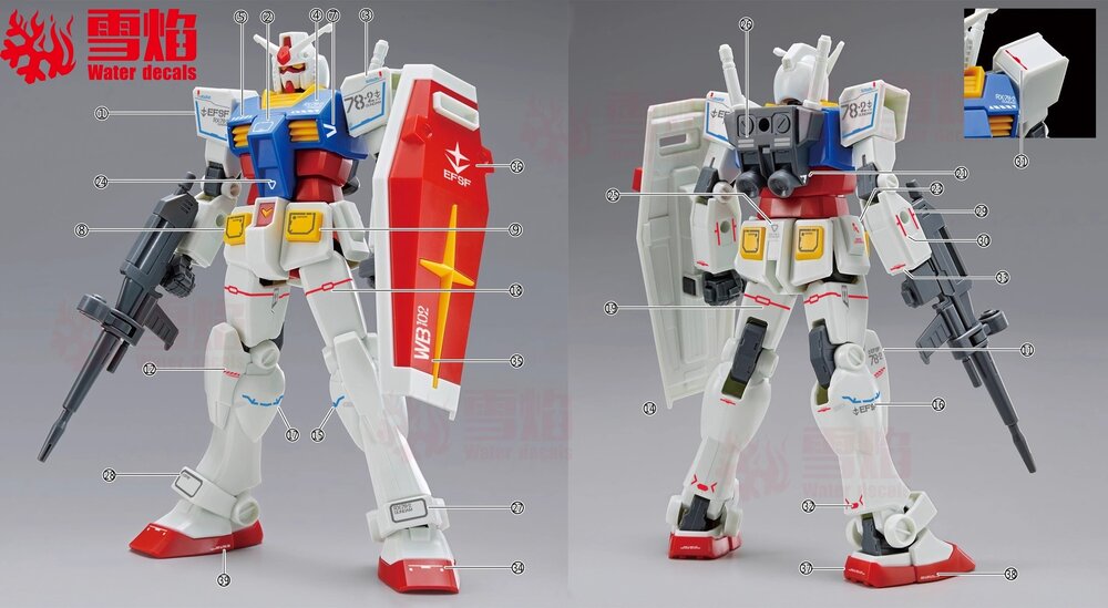Flaming-Snow EG-06 RX-78-2 Gundam Fluorescent Decals