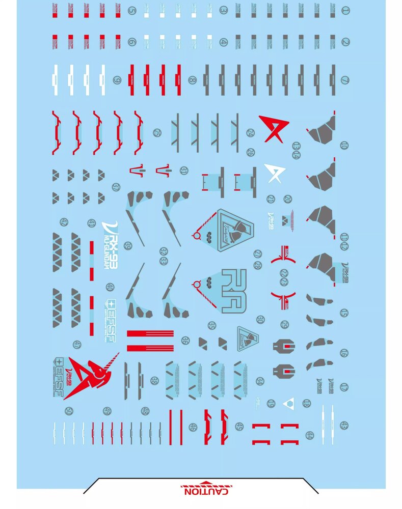 Flaming-Snow EG-04 Nu Gundam Fluorescent Decals