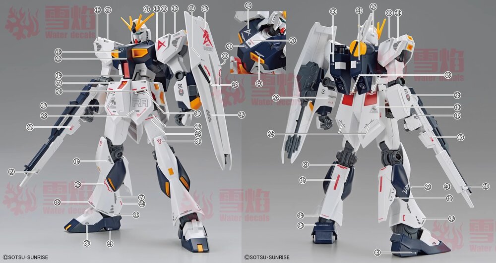 Flaming-Snow EG-04 Nu Gundam Fluorescent Decals