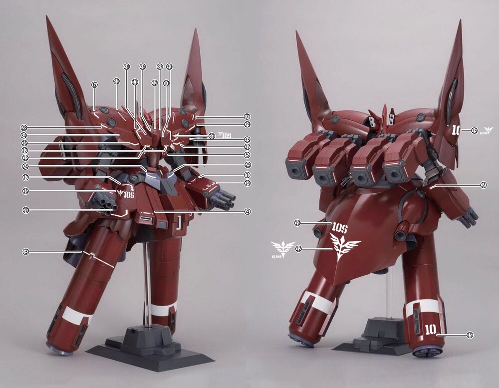Flaming-Snow HGUC-21 Neo Zeong Fluorescent Decals