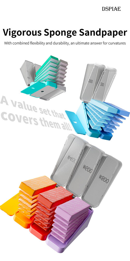 DSPIAE Vigrous Sponge Sandpaper Set XSS-S01