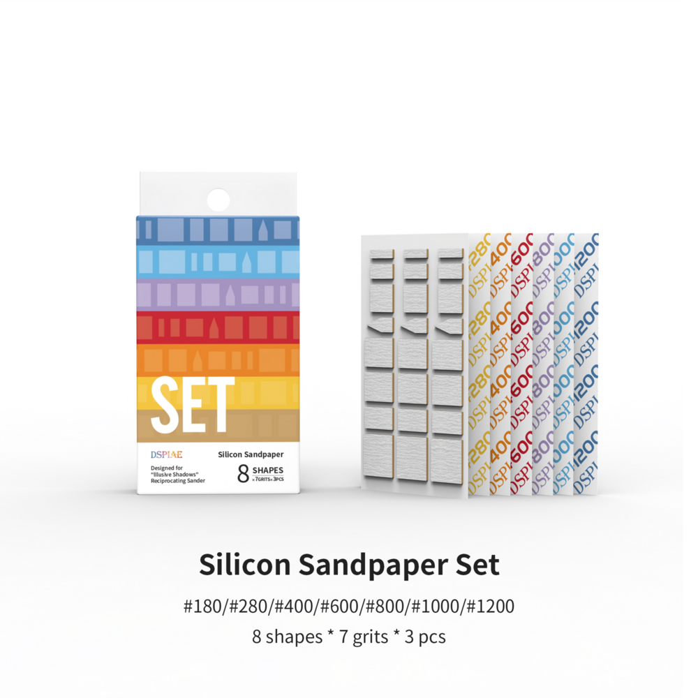 DSPIAE Silicon Sandpaper Set for Reciprocating Sanding Tool SS-ESS