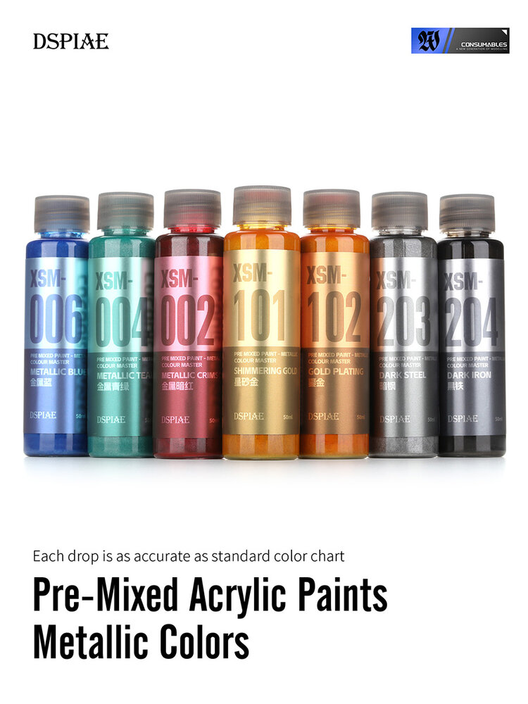 DSPIAE Pre-Mixed Acrylic Paints 50ml Metallic Emerald Green XSM-003