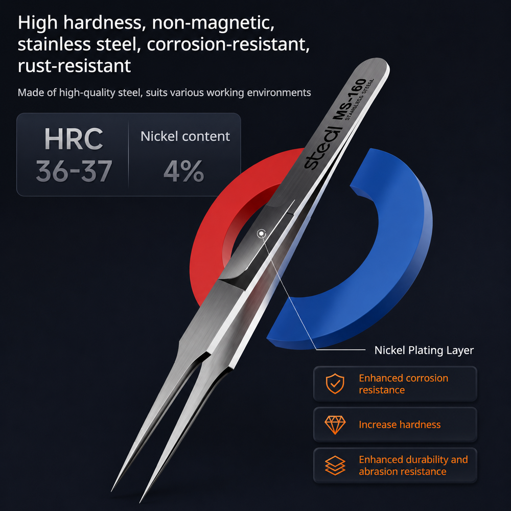 Stedi Thick-Walled Precision Tweezers (Flat) MS-162