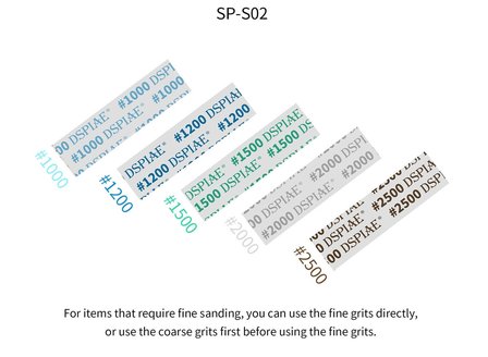 DSPIAE Adhesive Sanding Paper Sets 180-800 / 1000-2500, 100pcs per Set