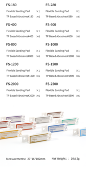DSPIAE Flexible Sanding Pad Set FS 180-2500 Grit 30pcs per set