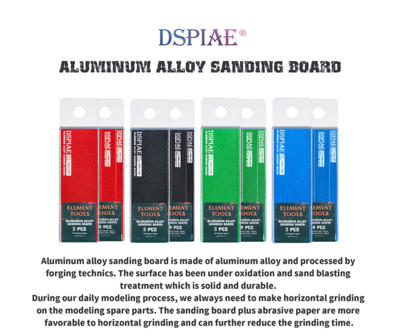 DSPIAE Aluminum Alloy Sanding Board AS-25 3pcs