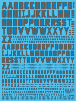Delpi-Decal Alphabet Universal Grey