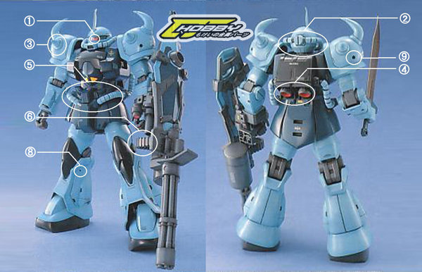for Bandai MG 1/100 MS-07B-3 Gouf Custom Gundam Model CJ Details Metal Parts Set 